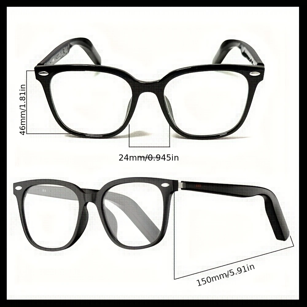 SENBONO Ultra-thin Temples Smart Glasses Audio Built-in Mic Speakers AI Voice Assistant Smart Glasses for Men Women IOS/Android