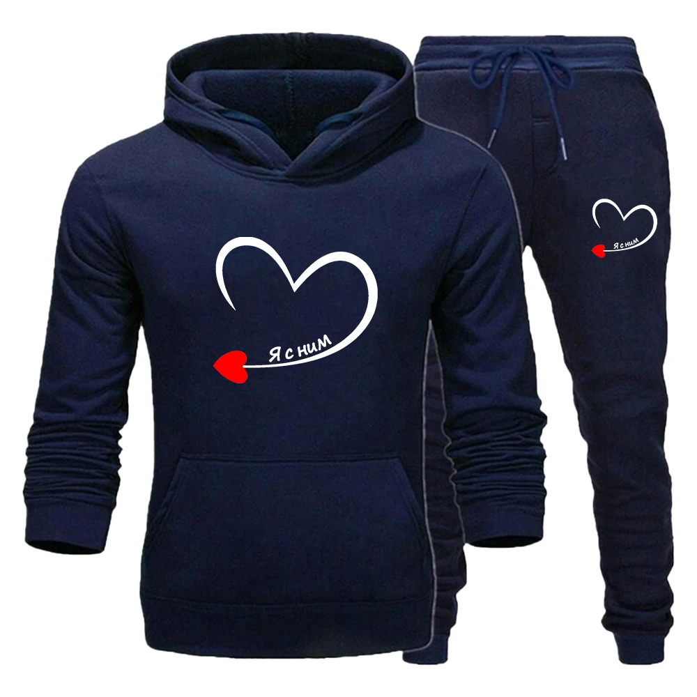 

2026 Pure Cotton Comfortable Hoodie Set, European and American Style, Japanese and Korean Design, Fashionable Couple Sweatshirt