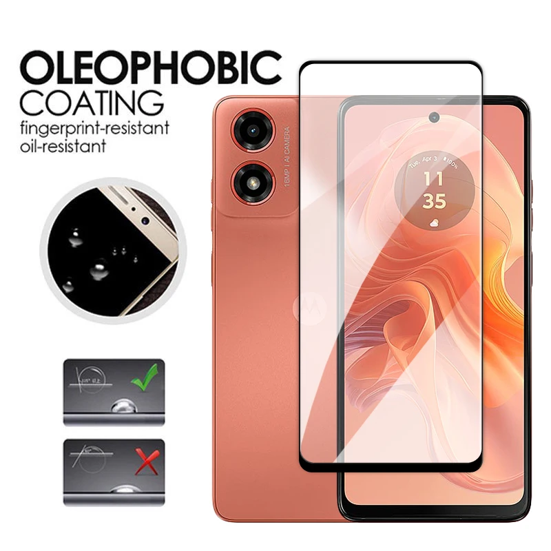 4in1 For Motorola Moto G04 Glass For Motorola Moto G84 G54 G34 G24 G14 G04 Tempered Glass 2.5D Full Cover Screen Protector Film - Image 3