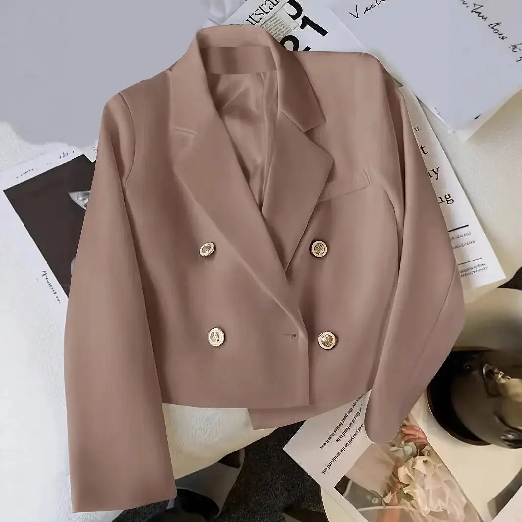 Jaqueta Casual Feminina Solta Estilo Coreano da Moda Primavera Outono Nova Chegada Calça Reta Slimming Roupa Ocidental Pequena