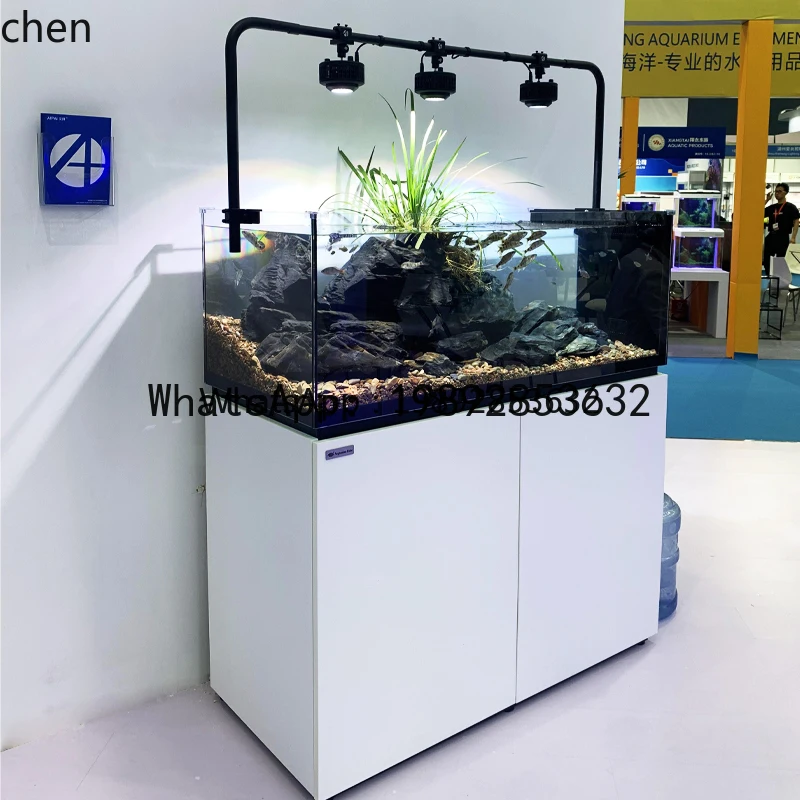 fish tank stream medium seawater tank large living room aquarium ultra-white glass freshwater tank