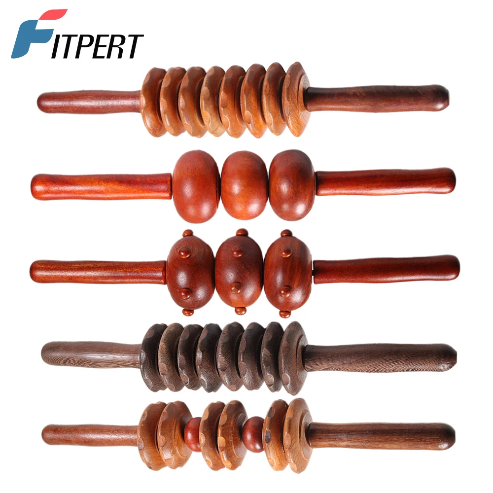 1 PCS Professional Multi-function Wooden Massage Roller Stick Body Back Legs Muscle Trigger Point Reflexology for Men and Women