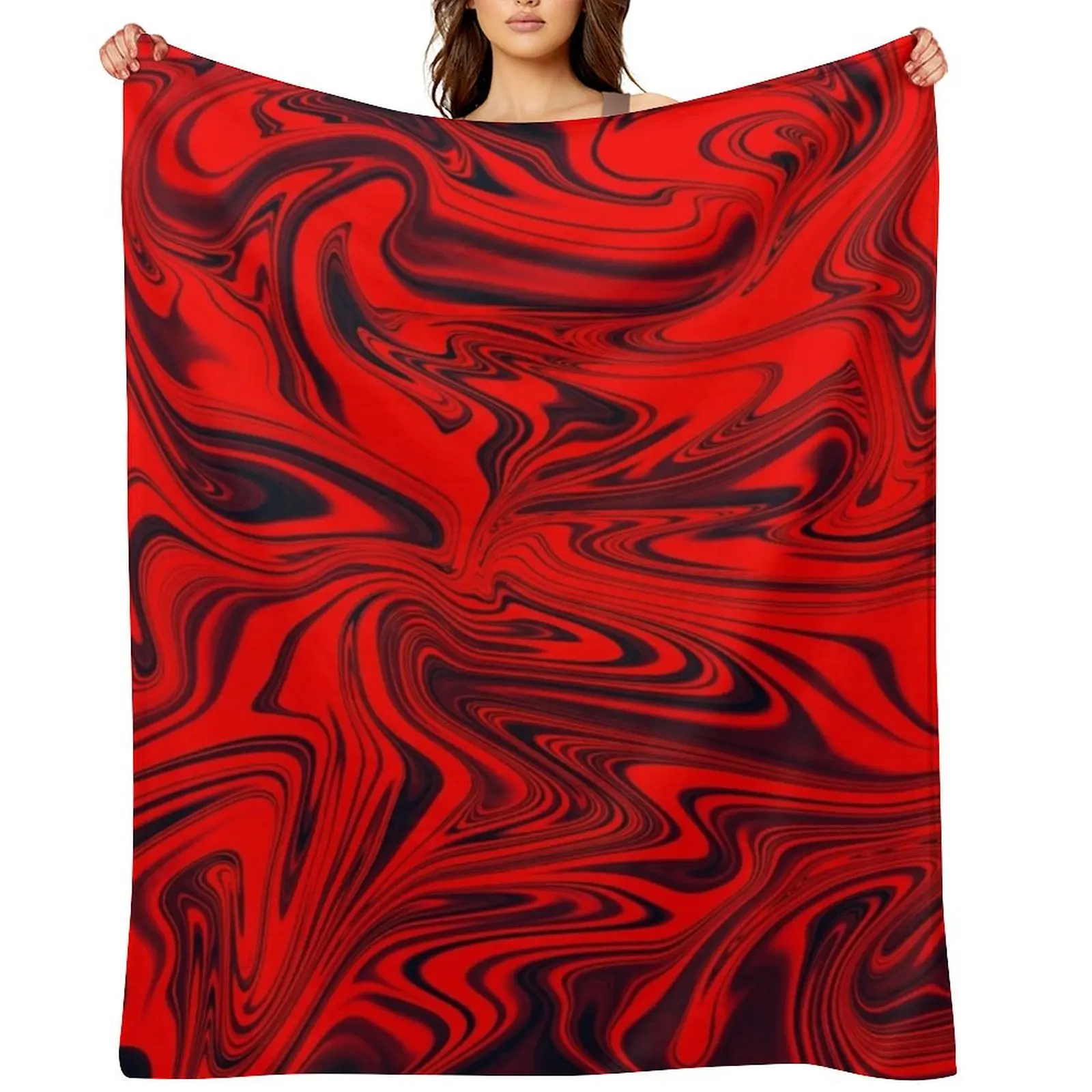 Abstract Red and Black Throw Blanket Summer Beddings Furry bed plaid warm winter Blankets