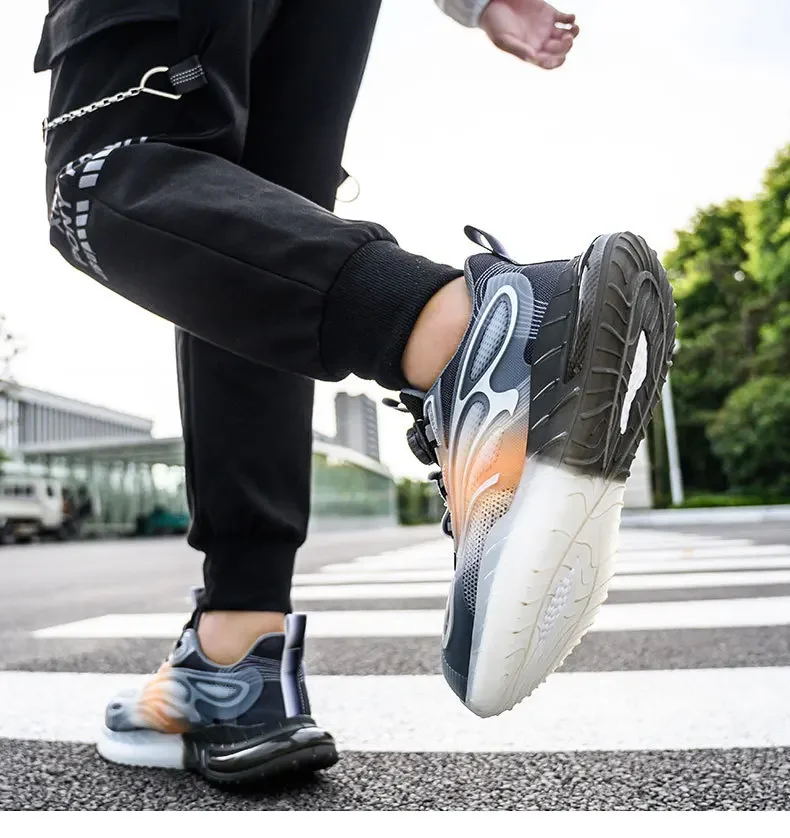 Slip Resistant Light Weight Safety Shoes Anti-Puncture Anti-smash Work Sneakers Fashion Adjustable Steel Toe Work Boots for Men