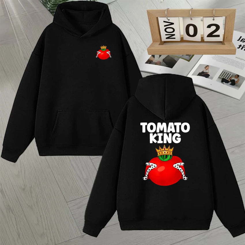 Lustiges Tomaten-Kronen-Muster, geeignet für Pflanzenliebhaber, langärmelige Herren- und Damen-Hoodies, Herbst-Winter-Fleece, lockere Sweatshirts, Unisex