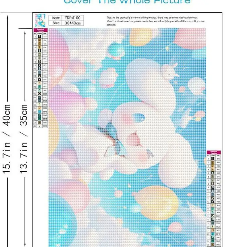 1PC süße weiße Wolke Kreatur & bunte Luftballons 5D voller Bohrer Diamant Malerei Kit, DIY Kristall große Edelstein Kunst, Cartoon Diamant P