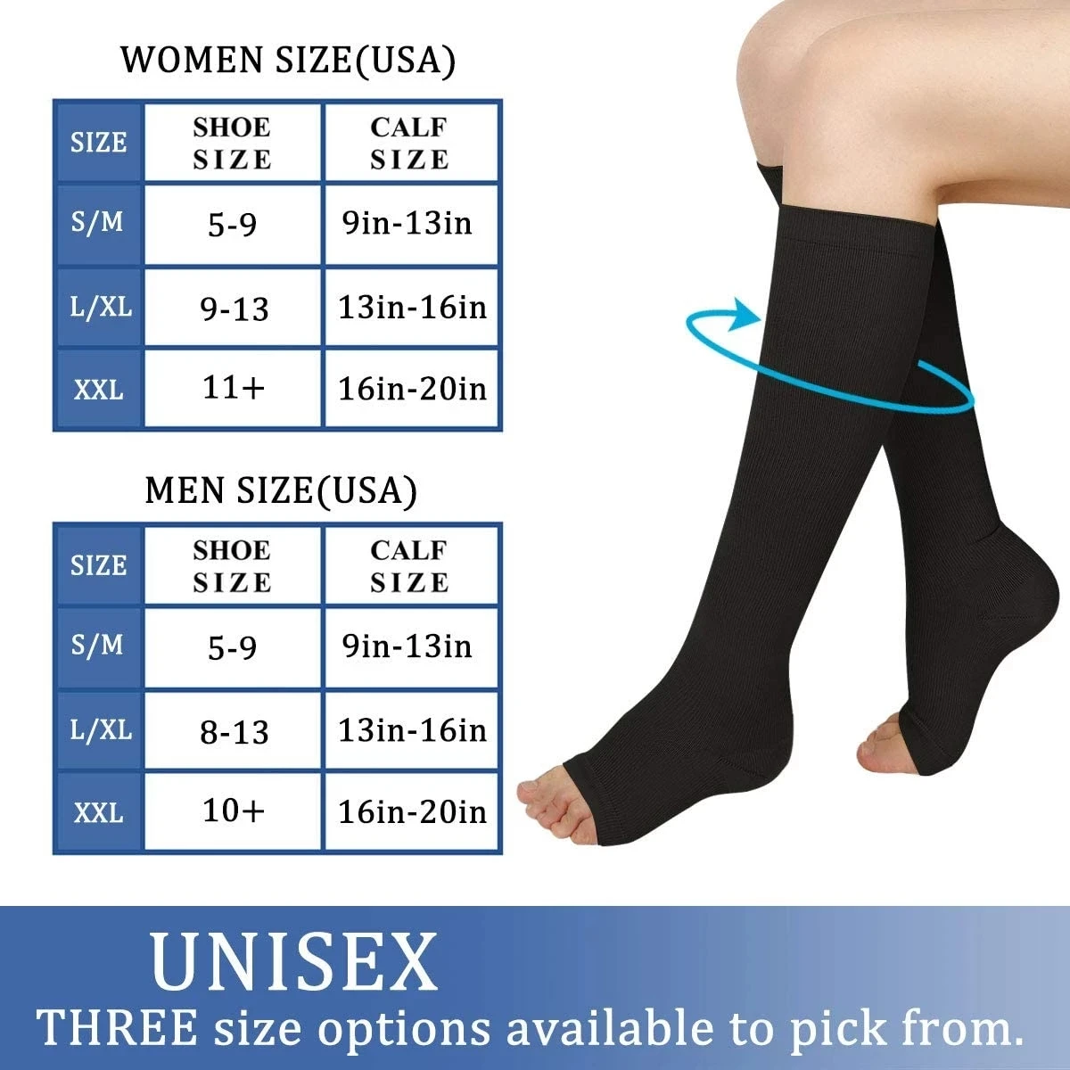 3 Pairs Combination XXL Size Compression Socks Varicose Vein Suitable for Diabetic Cycling Sports Men's Socks Women Wholesale