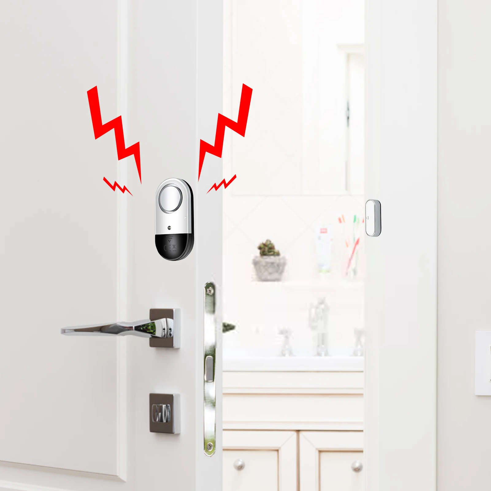 Alarme de sécurité sans fil pour porte d'entrée, alarme de porte et de fenêtre, super forte, 125dB, tendance e pour la porte d'entrée, gardez votre maison, piscine, armoire, affaires