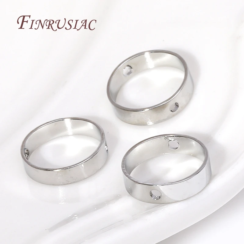 18K Gold Plated Connect Beads Frame Ring Through Hole Bead Circle For DIY Beading Earring Jewelry Making Supplies