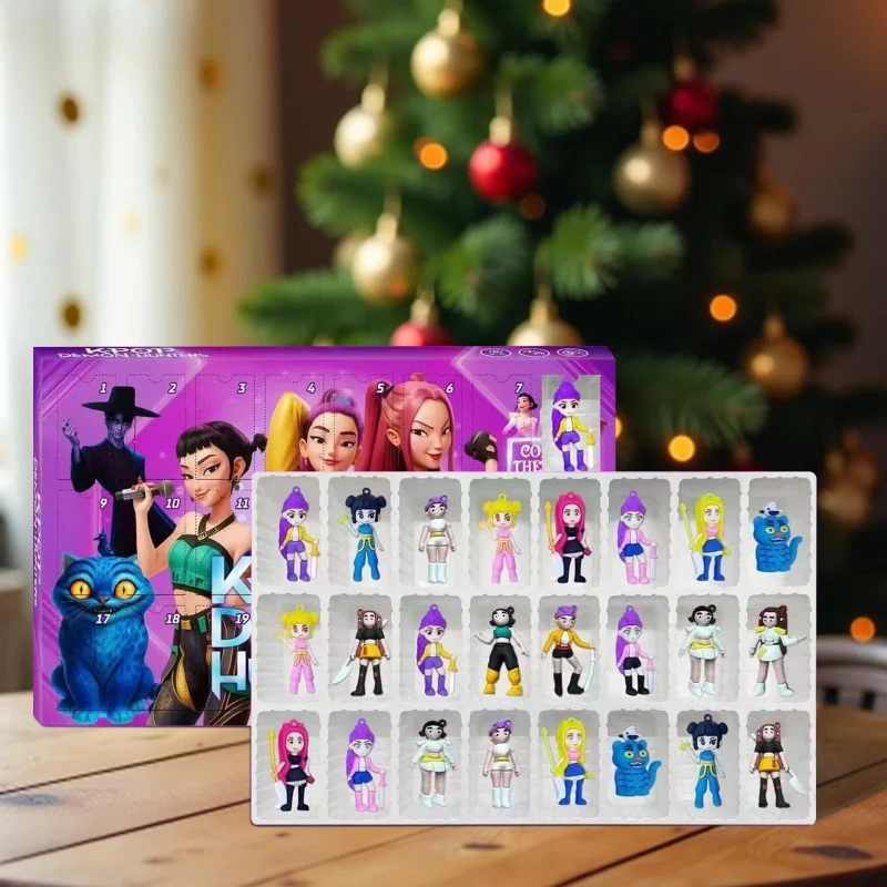 Охотники на демонов Kpop Аниме Адвент-календарь 24 дня сюрпризов Уникальный рождественский подарок с брелками для фанатов Модная игрушка в глухой коробке