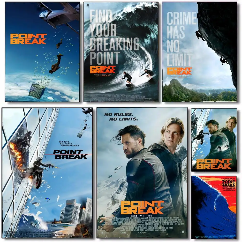 Movie P-Point Break Poster Wall Art Printed Decor Sticker Stylish Home Gift for Living Room Bedroom Corridor Cafe