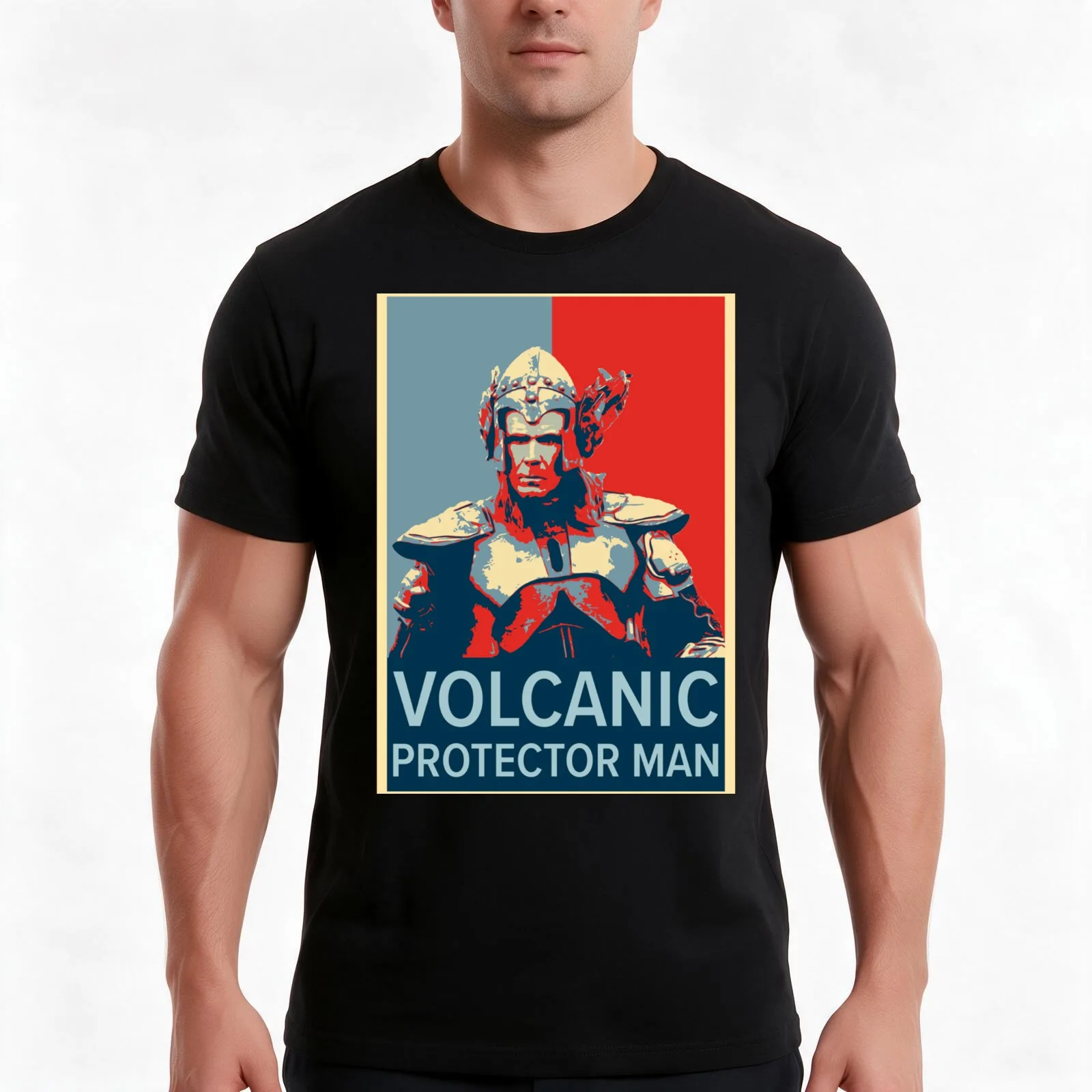 Fire Saga, Volcano Man, Volcanic Protector Man, Eurovision So T-Shirt, Summer Casual Cotton Tee, Oversized Streetwear Tops
