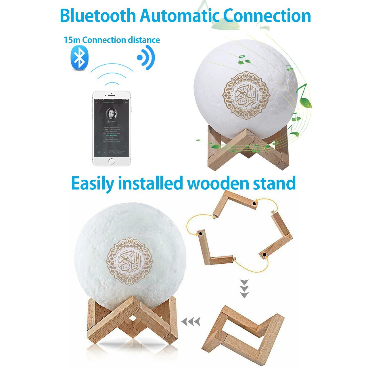 Holy Mini Bright Muslim Night Light Quran Lamp Box corano Gift Azan Wireless Bluetooth Speaker Sound Portable Blutooth Music Home