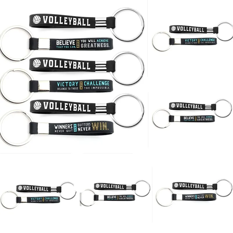 1pc/3pcs volleyball winner victory believe silcone wristband keychain keyring