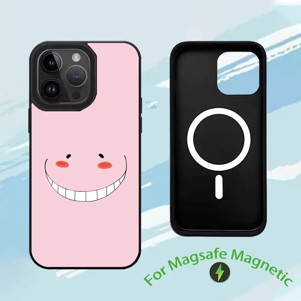 حافظة هاتف أنيمي A- اغتيال الفصول الدراسية-m لهاتف آيفون 17,16,15,14,13,12,11,Plus,Pro,Max لغطاء الشحن اللاسلكي Magsafe