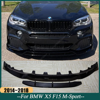 4PCS Car Front Bumper Splitter Lip Diffuser Spoiler Protector Canard For BMW X5 F15 M-Sport 2014-2018 Bodykits Tuning Black