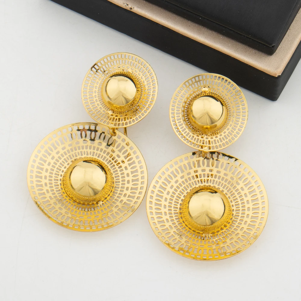 YM Gold Plated Women\'s Jewelry Sets Beads Pendant Necklace Earrings Copper Cuff Bangles Ring Wedding Gifts Jewelry Accessories