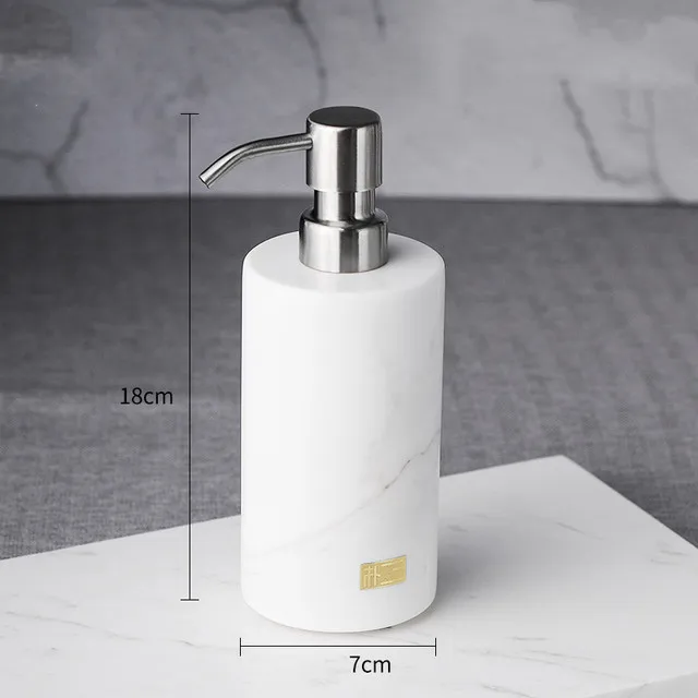 Nordic Bathroom Natural Marble Household Accessories Mouth Cup Toothbrush Holder Liquid Soap Dispenser Container Washing Tools