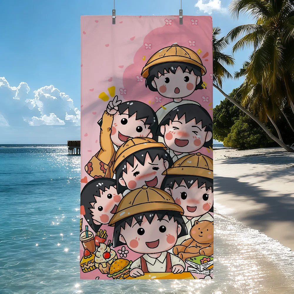 Cartoon C-Chibi M-Maruko-chan Towel Soft Pool Gift For Travel Gym Shower Camping Quick Dry Sports Beach Towels