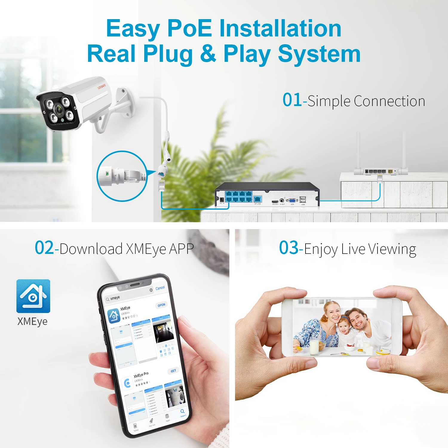 أفضل مبيعات لعام 2019 كاميرا Ip ذات 8 قنوات مع وظيفة Poe نظام كاميرا مراقبة بالفيديو IR 5MP Poe Nvr Kit #4