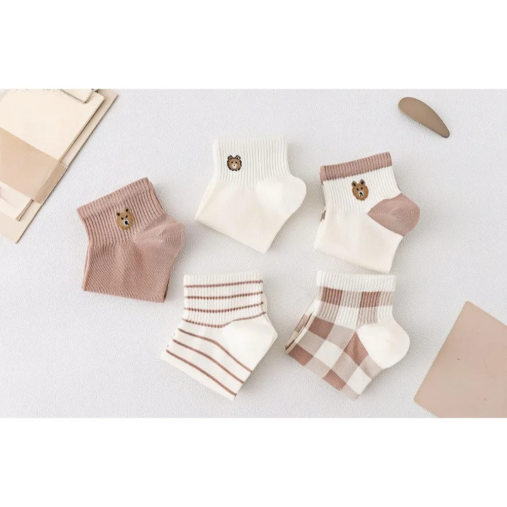 女性用ショートソックス5足,ヴィンテージスタイル,花柄,3Dテクスチャード加工,ローカット,薄い靴下,春夏