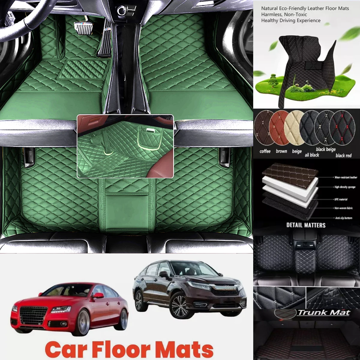 ثلاثية الأبعاد بو الجلود مقاوم للماء الحصير سيارة مخصصة لتويوتا 2024 جديد كامري الهجين السيارات السجاد Coche اكسسوارات بطانات