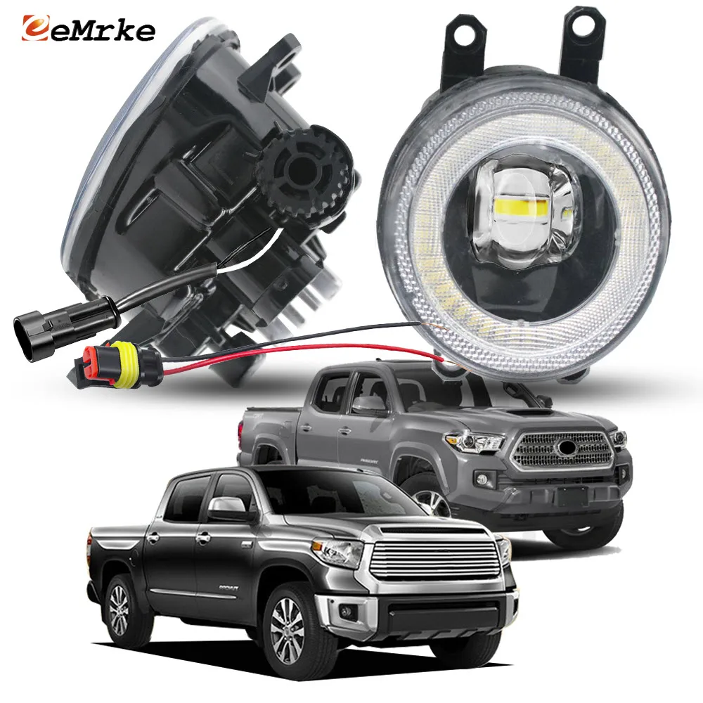 

Upgrade LED Fog Light Lens 2~3X Brighter Than Factory with Angel Eye DRL PTF 30W for Toyota Tacoma N300 Tundra XK50 2016-2020