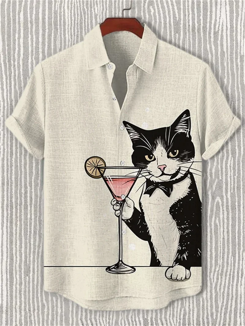 قميص هاواي صيفي للرجال صيفي بأكمام قصيرة قميص الشارع غير رسمي للرجال 2025 عصري عالي الجودة لحفلات الشاطئ Ropa De Hombre