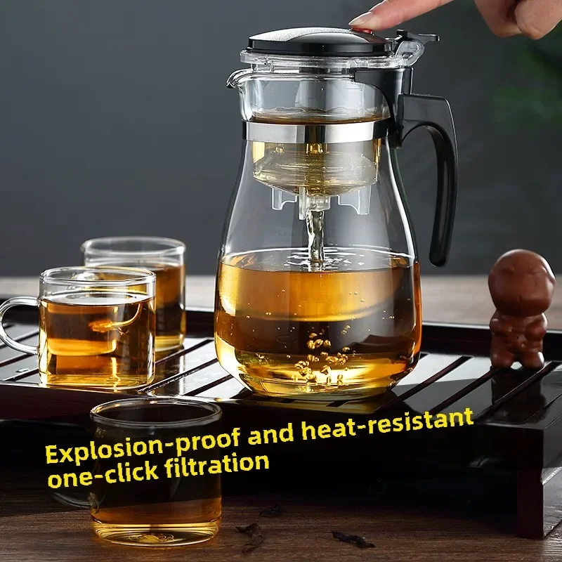 

Heat Resistant Glass Teapot Puer Tea Kettle High Borosilicate Heatable Tea Infuser Filter Chinese Gung Fu Teawear