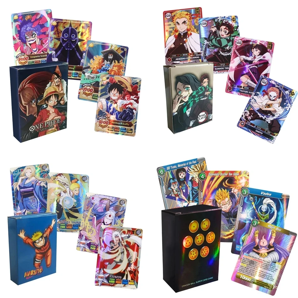 50PCS One Piece Demon Slayer Cards English Version SSR Card Ultra Rare Card Tanjirou Kamado Nezuko Character Collection Card