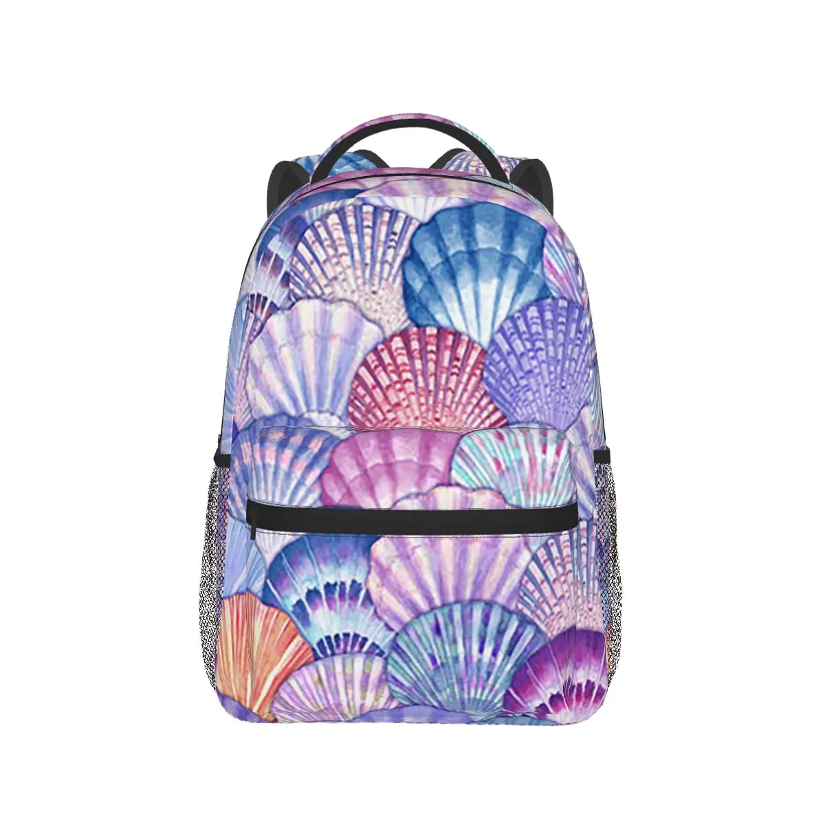 

Purple Shell Pattern Backpack Hot Sale Daypack Large Capacity Children BookBag School Bag Shoulder Bags for Men Women