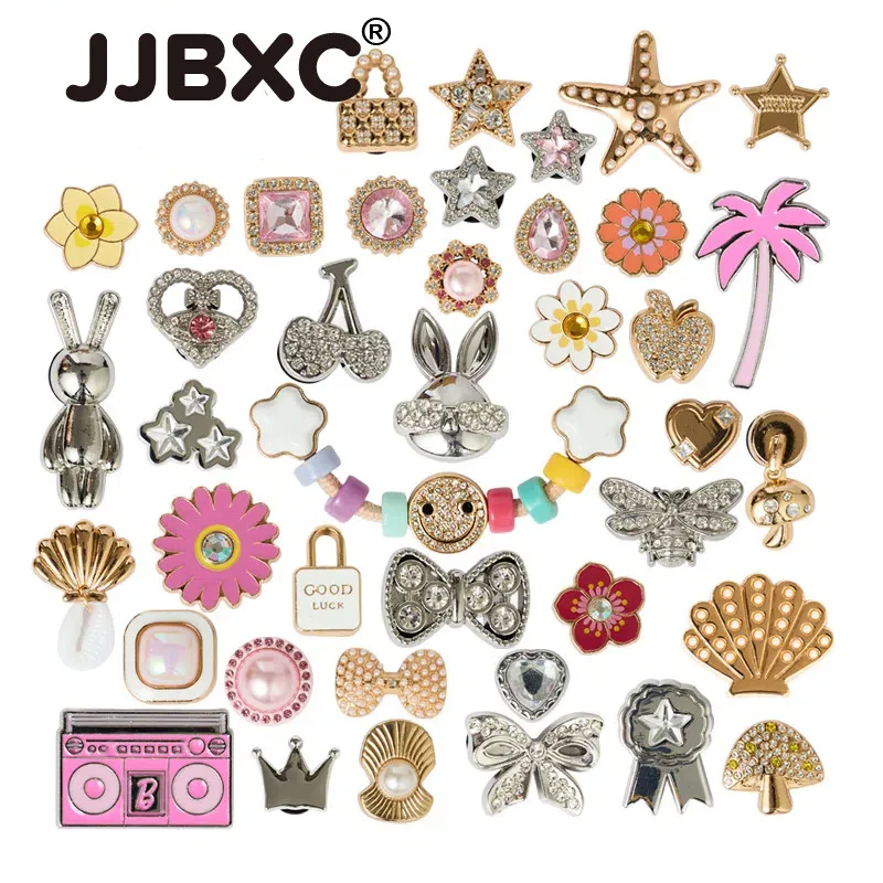 JJBXC cross metal charm Shoe Buckle Shoe Accessories 2025 New Style metal Gem Shoes Flower DIY Fashion Shoes Accessories