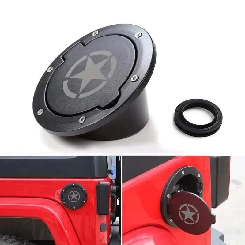 Pokrywa korka wlewu paliwa Pokrywa wlewu paliwa Pokrywa zbiornika ze stopu aluminium 4-drzwiowa 2-drzwiowa dla 2007-2018 Jeep Wrangler Jk Akcesoria samochodowe