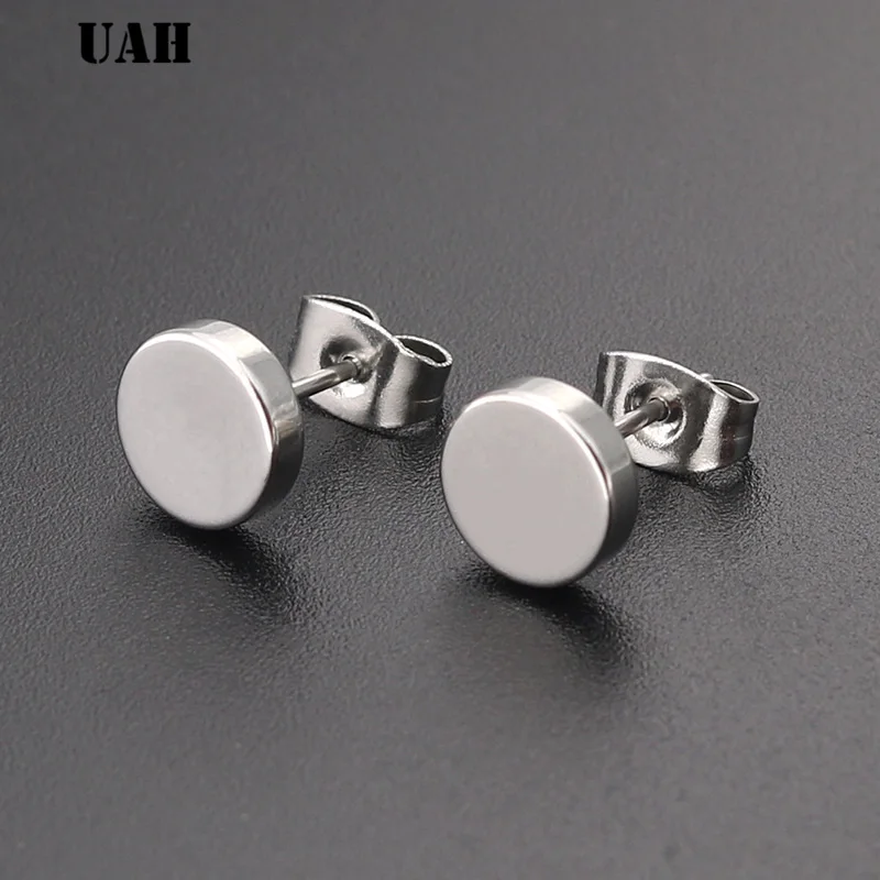 UAH 1Pair  3-12mm Unisex Black Color Stainless Steel Piercing Earring For Women Men Punk Gothic  Earring