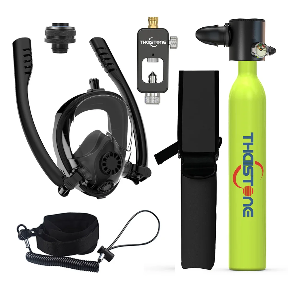 THAISTONE Scuba Diving Tank With Face Cover Portable Diving Tank 0.5L Reusable Kit Face Cover For Scuba Diving Underwater Breath