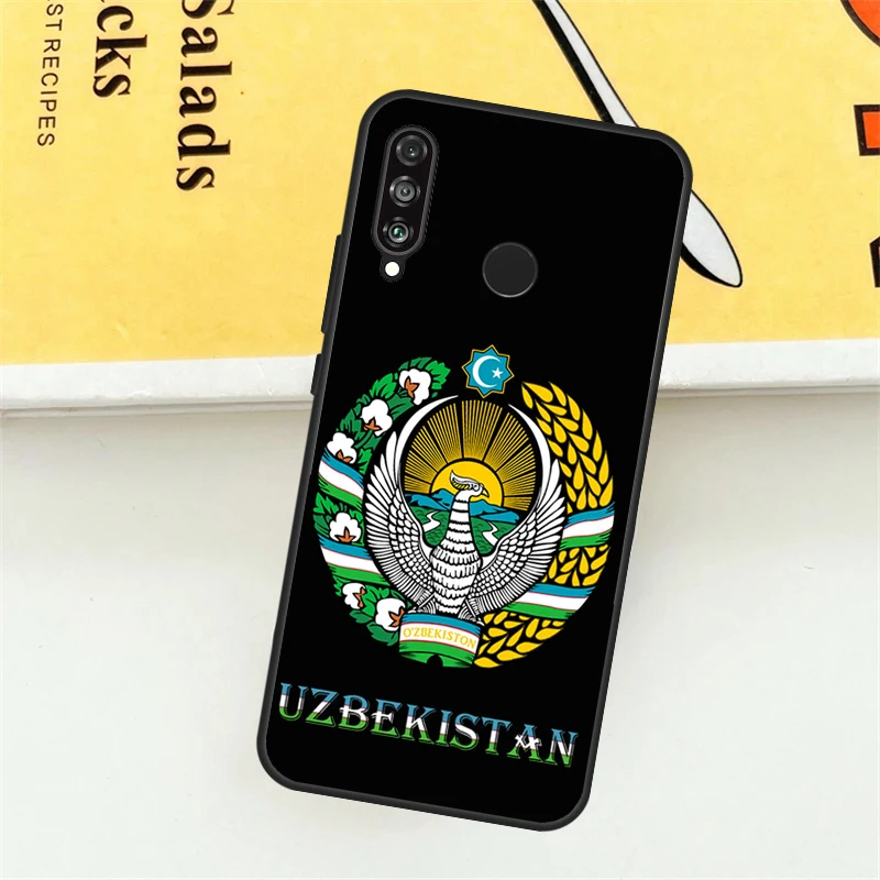 Uzbekistan Flag Coat Of Arms Cover For Huawei Nova 5T 9 10 SE 11i 8i 7i 3i Y61 Y91 Y60 Y70 Y90 P20 P40 Lite P30 Pro Case