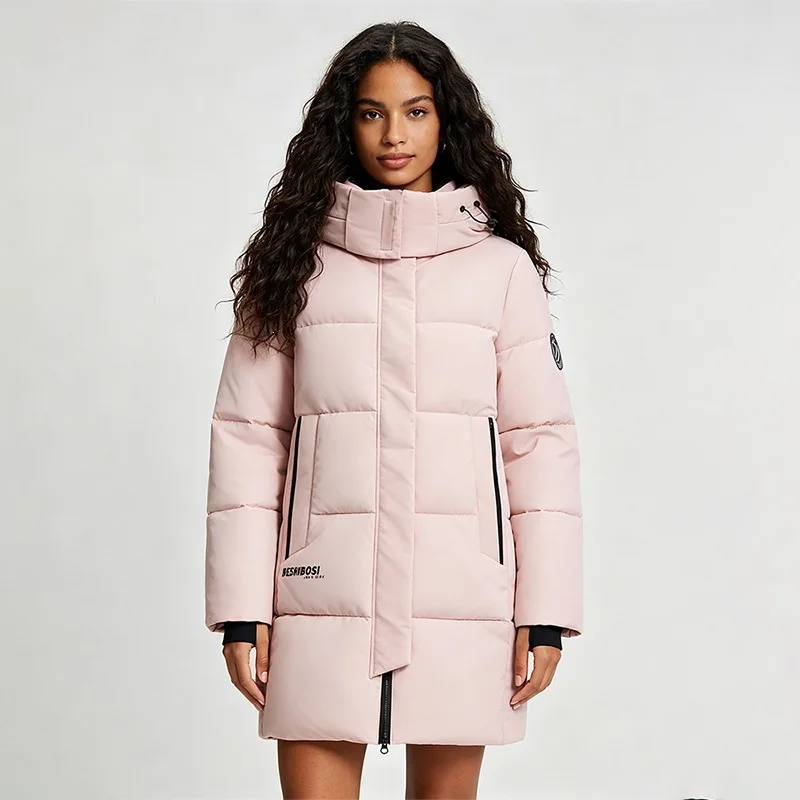 Winter Women Hooded Mid-Long Pike Parkas Coat High Quality Female Thicken Warm Jacket Parkas Casual Windproof Outwear Long Coats