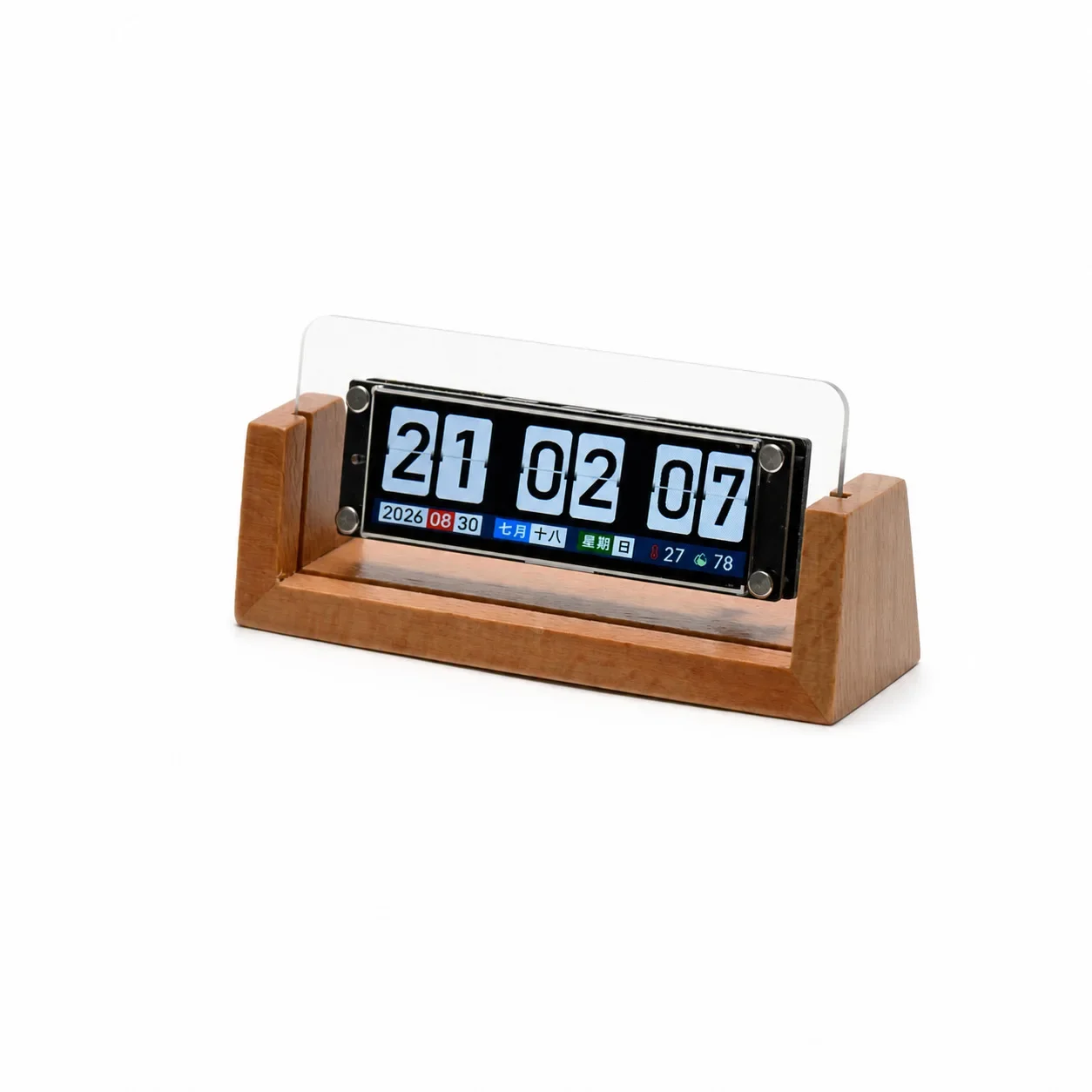Music Rhythm Page Turning Clock Temperature and Humidity Detection Digital Desk Clock Wifi Smart Desktop Ornament