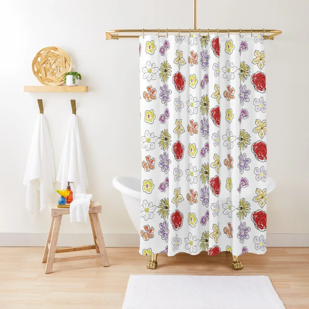 

Lovely Flowers Shower Curtain Anime Bathroom Modern Accessory Bathrooms Bathroom Shower Curtain