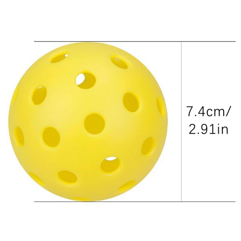 Pickleball luminoso para competição ao ar livre, bola verde durável, luz da noite, brilhante no escuro, 74mm, 40 buracos