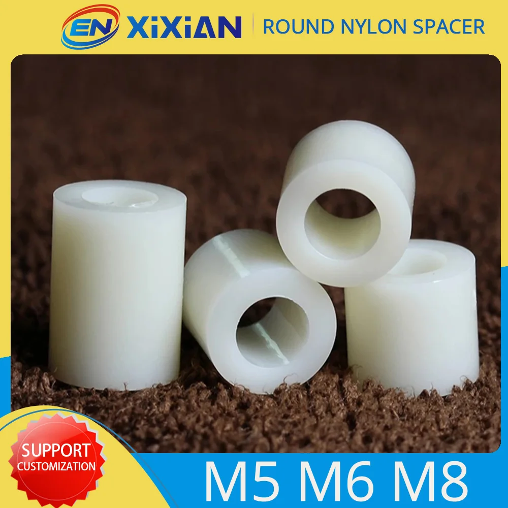 Colonne d'isolation de Circuit imprimé M5 M6 M8, blanc rond en Nylon, entretoise en plastique Abs, rondelle Non filetée