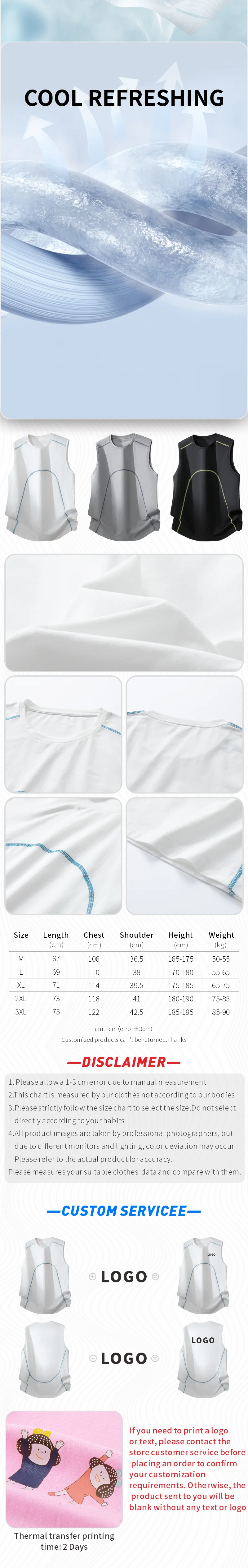Individuell bedruckbares Tanktop, Fitness-Shirt, ärmellos, schnelltrocknend, Sportbekleidung, Bodybuilding, Herren-Singlet, Workout, Muskelshirt – Detail 2