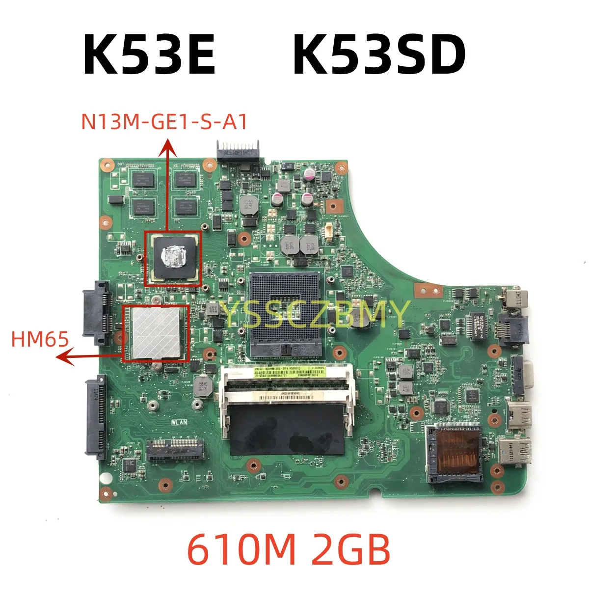 NOKOTION N3EMB1300 A53E A53S K53E X53E K53S K53SD MAIN BOARD for ASUS k53SD PC Motherboard HM65 DDR3 GeForce 610M 2G Free CPU