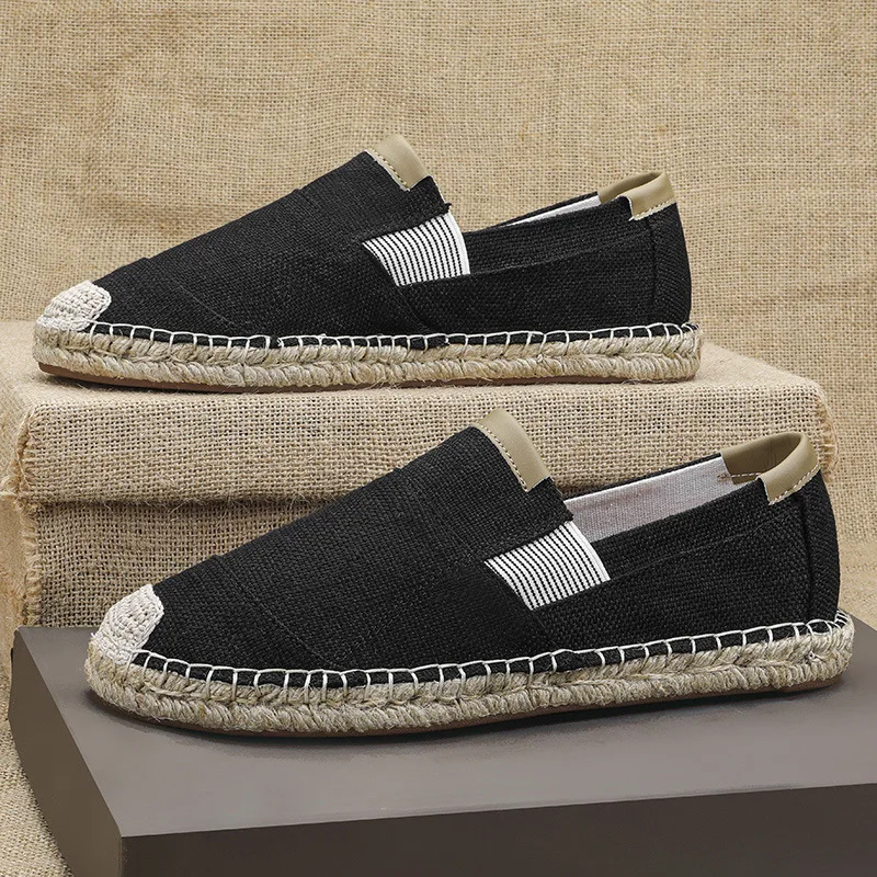 Fashion Fisherman Shoes for Men Anti-Slip Casual Shoes Hot Sale Men's Sneakers Old Beijing Cloth Shoe Linen Material Summer Wear