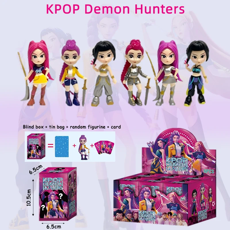 2025 Hot Anime KPop Devil Hunter Doll Vinyl Toy Rumi Mira Zoi Character Vinyl Mask Blind Box Ornament Toy Birthday Gift