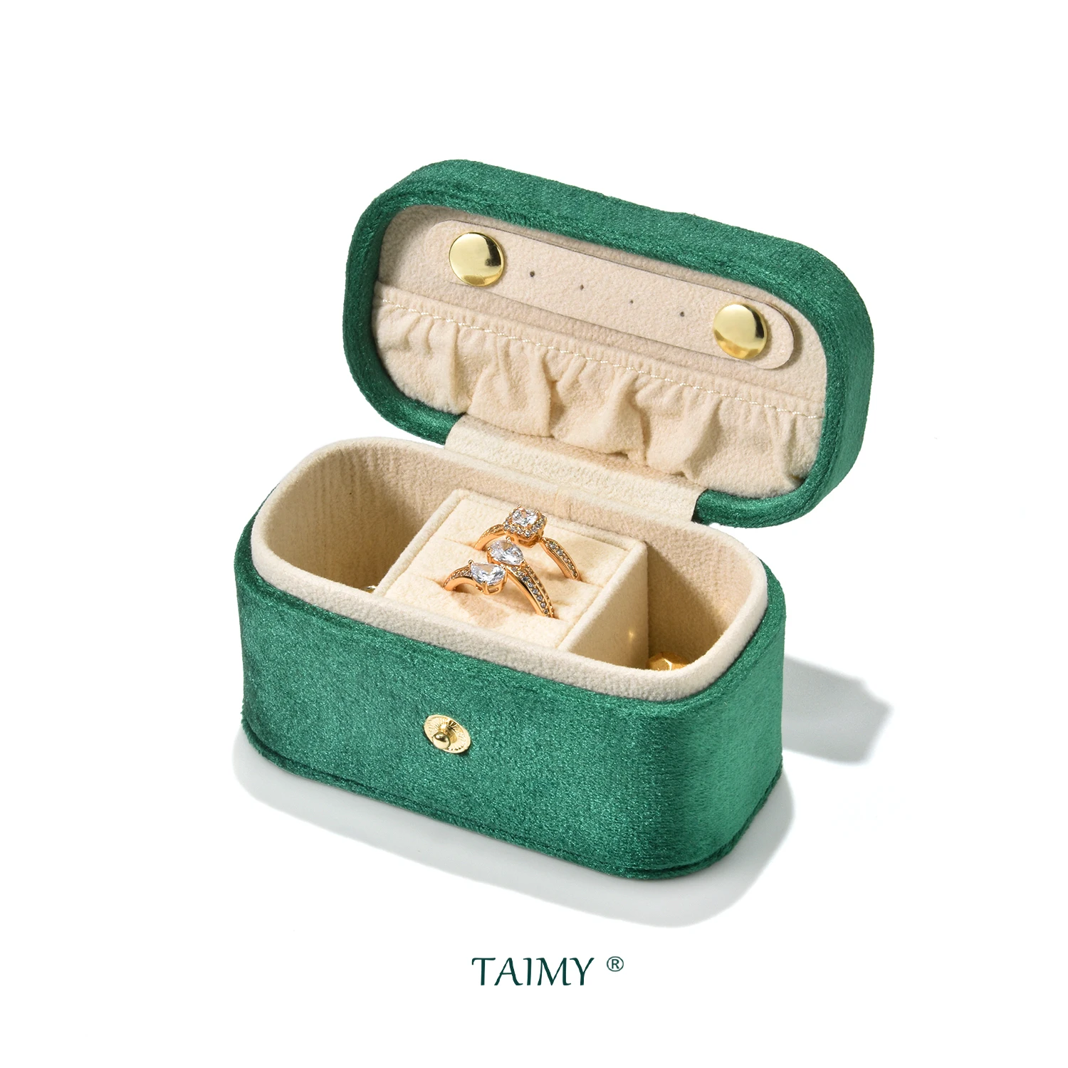 Personalise Mini Velvet Jewelry Box Travel Tiny Ring Earrings Storage Case Small Custom Logo Jewellery Organizer Wholesale Spot