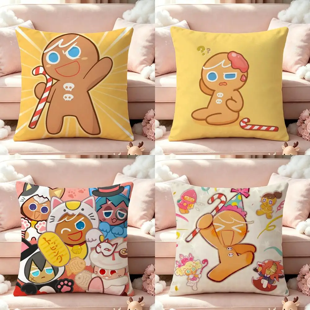 Cookie Run Cushion Cover Pillow Multi‑size Short Plush Pillow Cute Simple Style For Living Room Bedroom Birthday Gift
