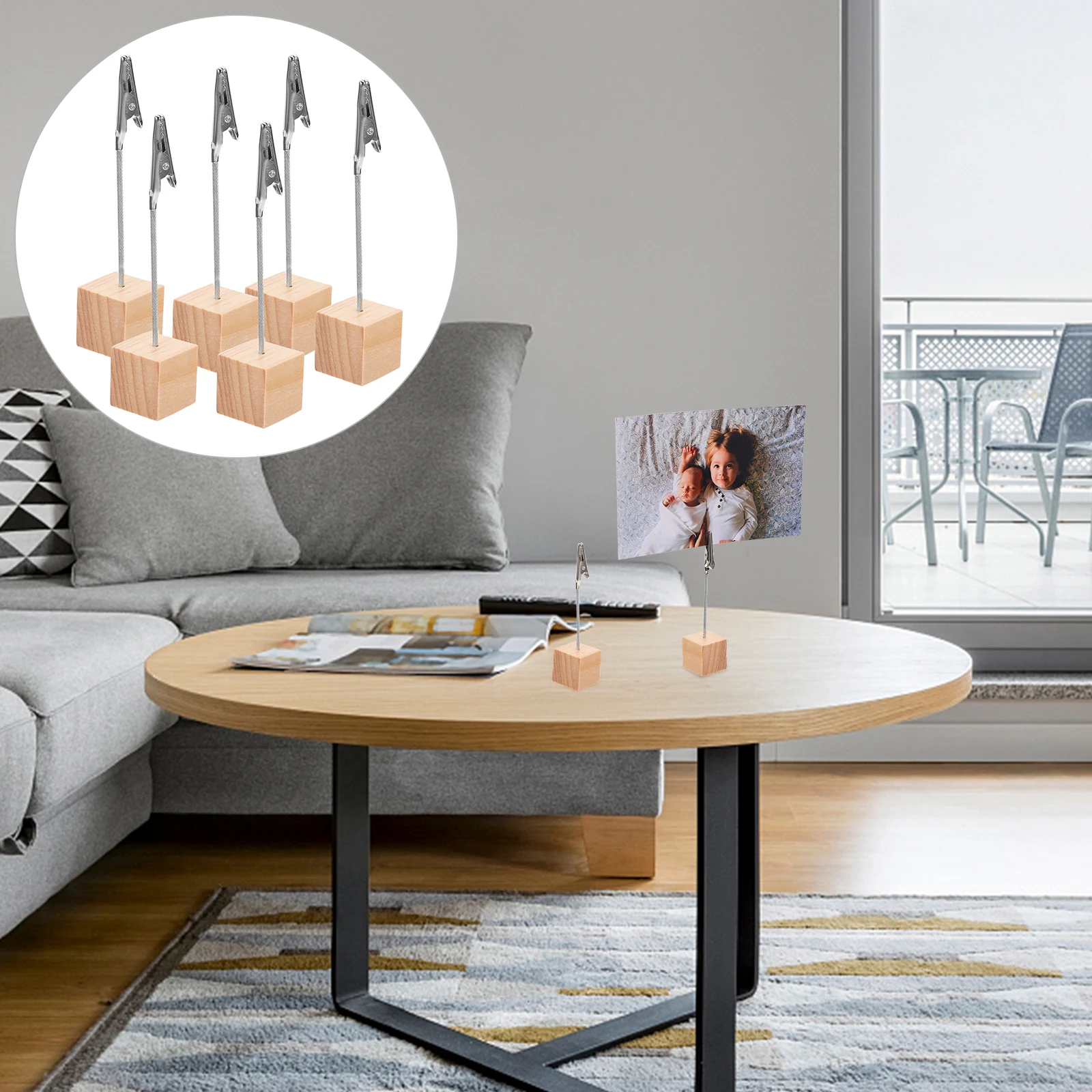 6pcs Retro Alligator Clips Memo Clip For Photos Notes Cards Desktop Organizer Small Useful Stationery Supply