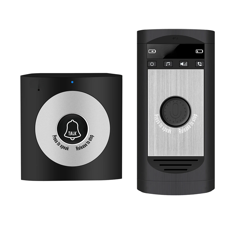 Wireless Voice Intercom Doorbell 2-way Talk Monitor with 1*Outdoor Unit Button 1* Indoor Unit Receiver Smart Home Security