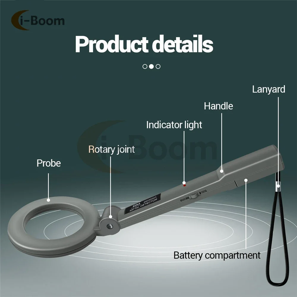 Portable Metal Detector Audible and visual alarms High sensitivity Scanning tool Metal Finder Collapsible